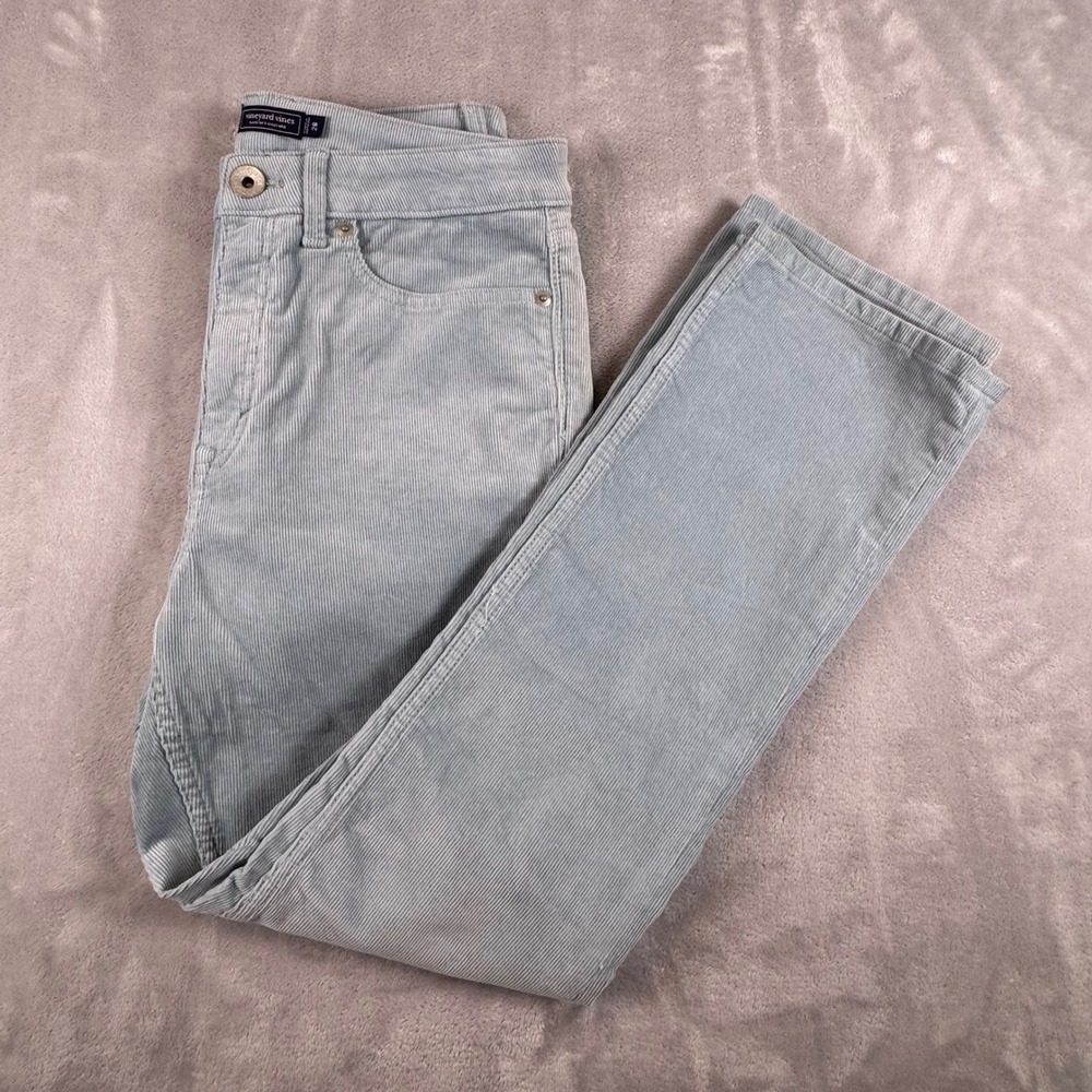 Vineyard Vines Corduroy Straight Leg Stretch Pants Womens 28 Light Blue RN134578